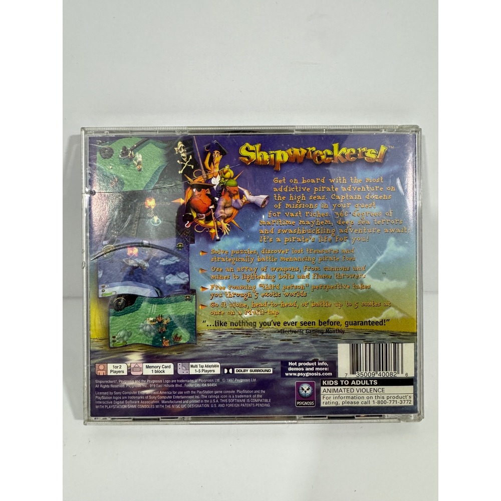 Sony PlayStation Shipwreckers! Video Game NTSC U/C SLUS-00558 Good Psygnosis PS1 - Picture 3 of 4